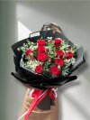 Red Roses with White Green Fillers